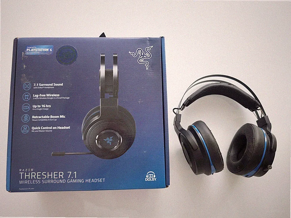 Razer Thresher 7.1 Wireless Gaming Headset PS4/PC – OVP + Ersatzteilspender