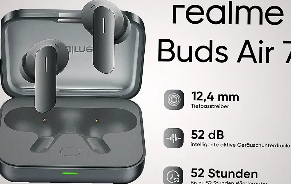 realme Buds Air 7 Wireless, 52dB ANC, 52h Akku, Hi-Res LHDC 5.0 Green [B-WARE]