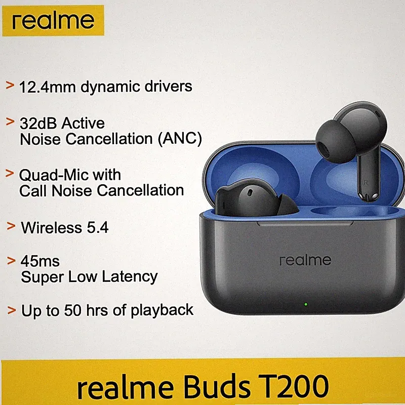 Realme Buds T200 True Wireless Kopfhörer mit Dynamik Bass und Aktiver Billig24