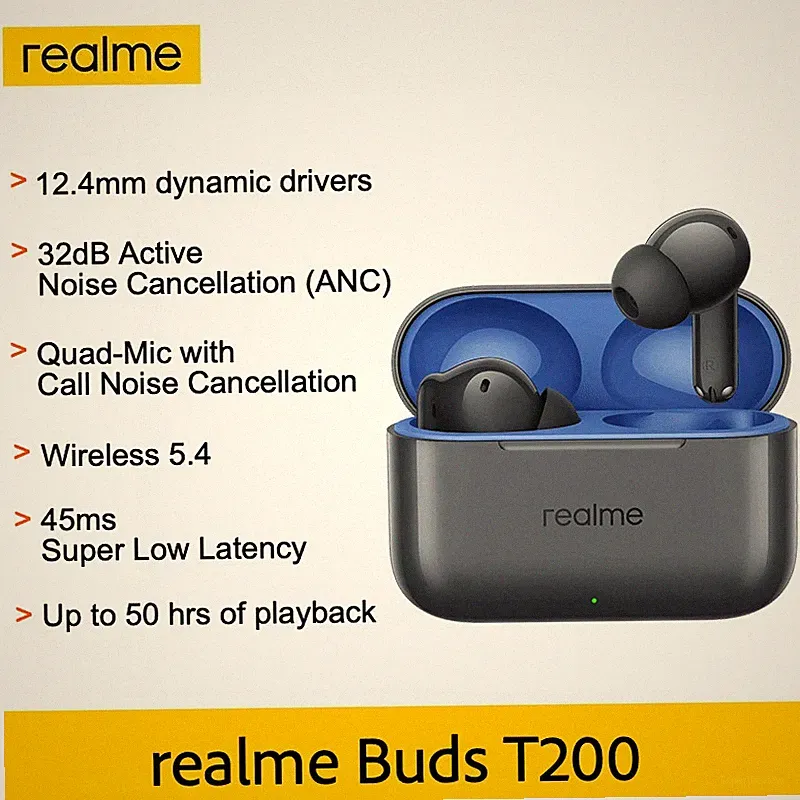 Realme Buds T200 True Wireless Kopfhörer mit Dynamik Bass und Aktiver Billig24