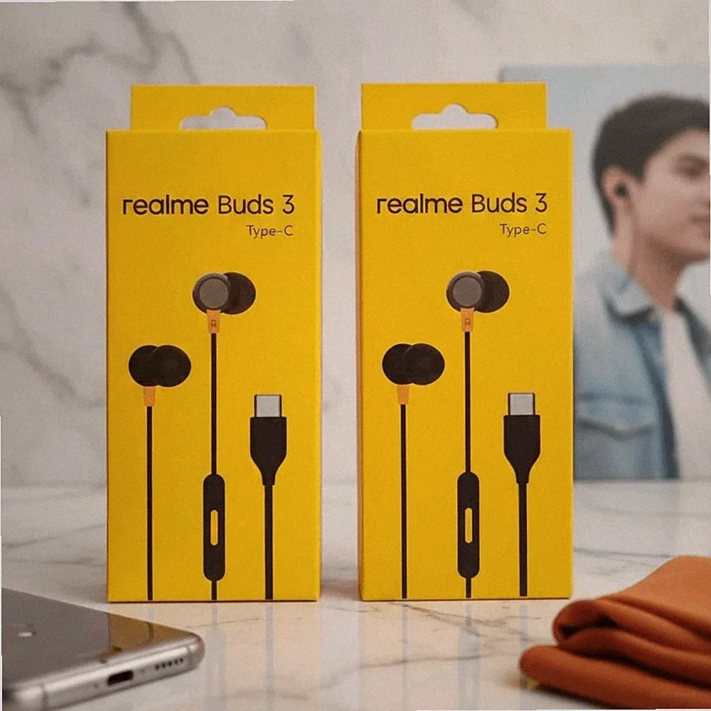 Realme Type C Buds 3 Kabelgebundene In Ear Kopfhörer in Schwarz für ein Billig24