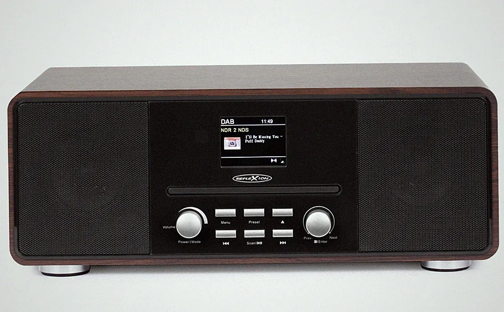 Reflexion HRA19DAB Reflexion Tischradio DAB+, UKW Bluetooth®, CD in WOOD (Holz)