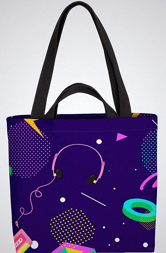 Retro 80s Kopfhörer Musik Tasche Retro 80s Kopfhörer Musik Kassettenrecorder Pa