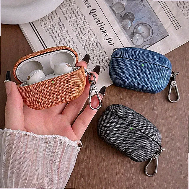 Retro Denim Textur Hülle für Sony WF-1000XM5 Bluetooth Kopfhörer Schutzhülle
