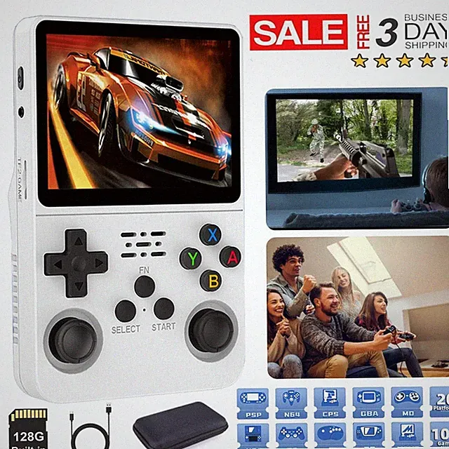 Retro Handheld Videospiel R36S Handheld Games Console 32G+128G IPS Display