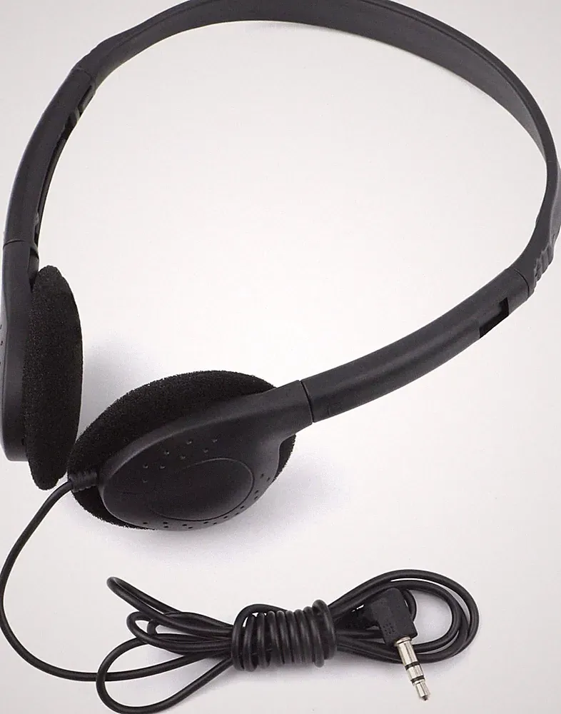 Retro In-Ear Kopfhörer Kabel 3,5mm Silber Unis für Schule Bibliothek PC