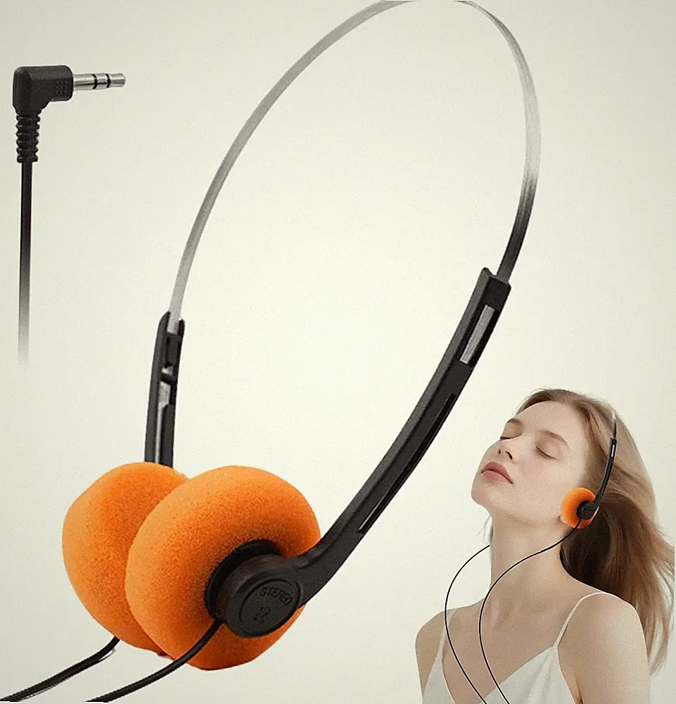 Retro-Kopfhörer Over-Ear 80er Design Leichtgewicht Stereo mit Kabel 3,5mm Klinke
