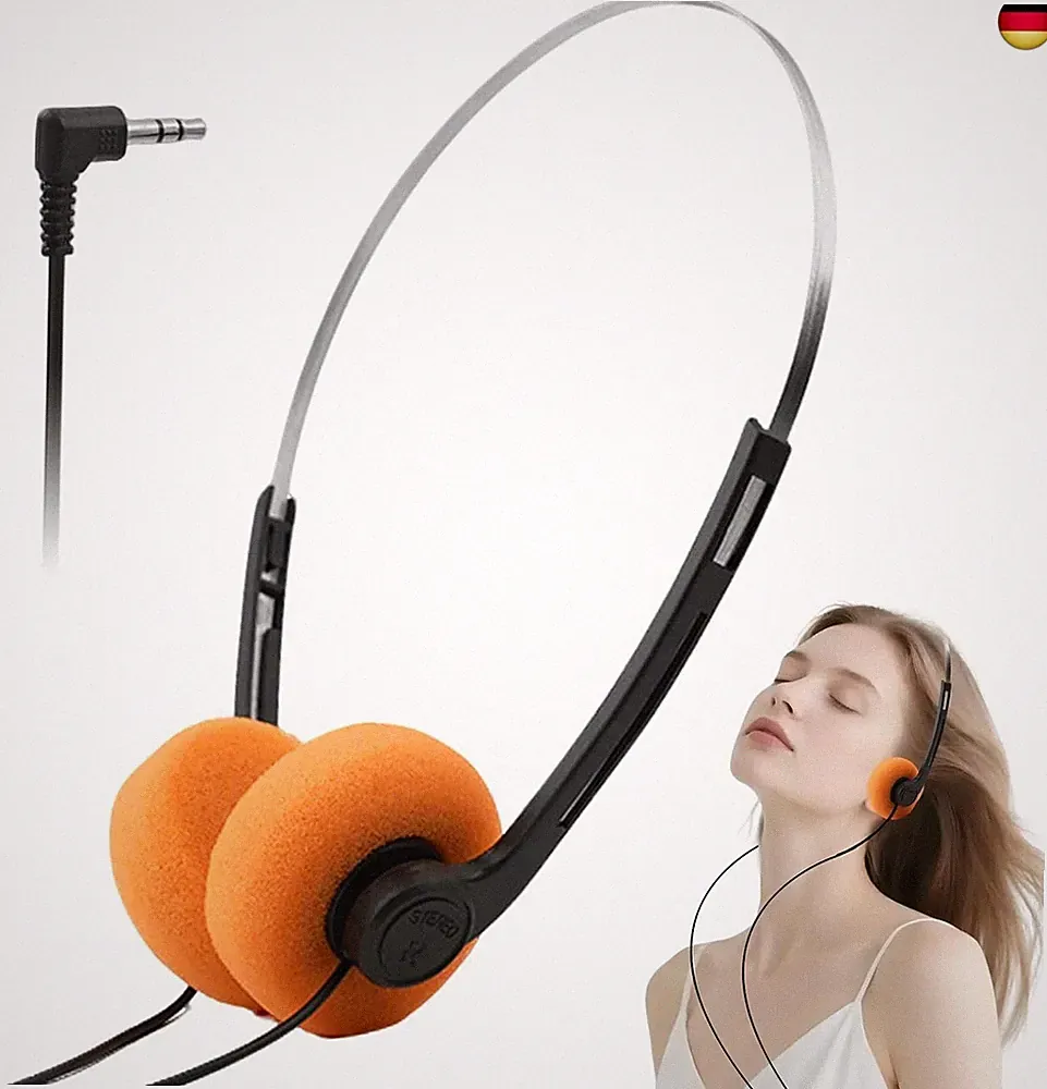 Retro-Kopfhörer Over-Ear im 80er Design ? Leichtgewicht Stereo-Kopfhörer mit K