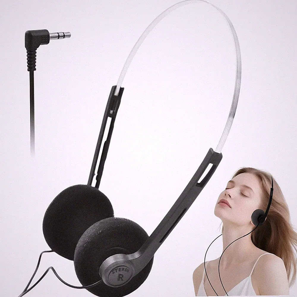 Retro Over Ear Kopfhörer 80er Design Leichtgewicht Stereo mit Kabel ✅