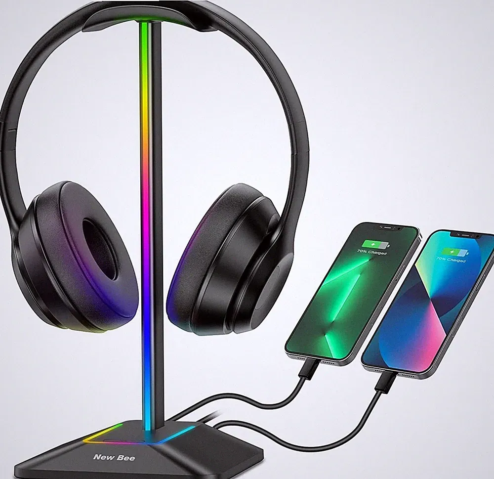 RGB Kopfhörerhalter Universal USB-C Ladegerät Datenübertragung 9,53 Zoll