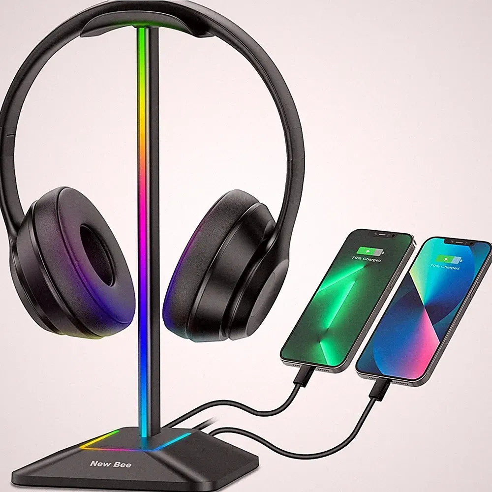RGB Kopfhörerhalter Universal USB-C Ladegerät Datenübertragung 9,53 Zoll