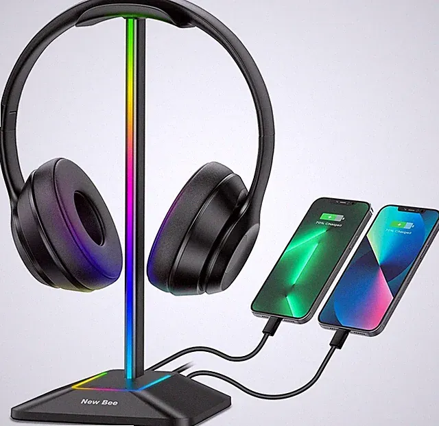 RGB Kopfhörerhalter Universal USB-C Ladegerät Kopfhörerständer