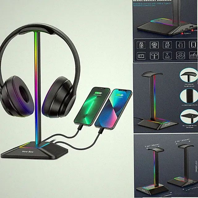 RGB Kopfhörerhalter Universal USB-C USB Datenübertragung 9,53 Zoll