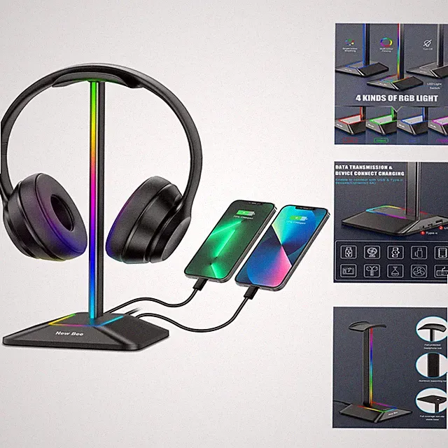 RGB Kopfhörerhalter Universal USB-C USB Kopfhörerständer
