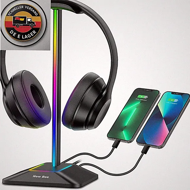 RGB Kopfhörerhalterung USB-C Ladegerät Universal Gaming Kopfhörerständer