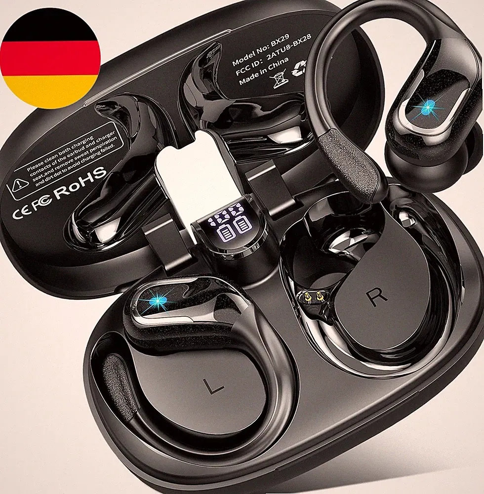 Rinsmola Bluetooth 5.4 Kopfhörer Sport, 75Std Kopfhörer Kabellos Bluetooth 4 HD