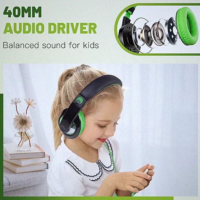 Rockpapa Komfort Faltbare Kinder Kopfhörer Kabelgebunden für Schule/Reise