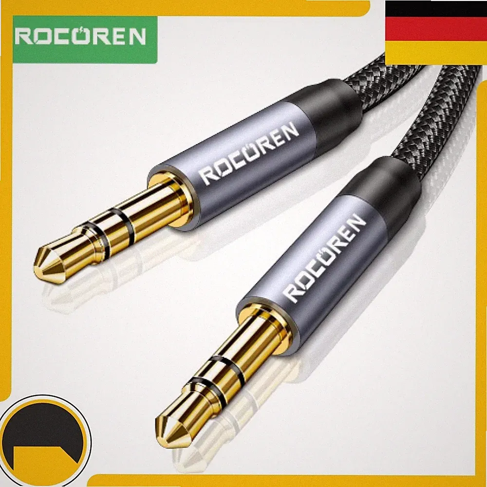 Rocoren Audiokabel AUX-Kabel Klinke 3,5mm geflochten für Handy Kopfhörer MP3 2M