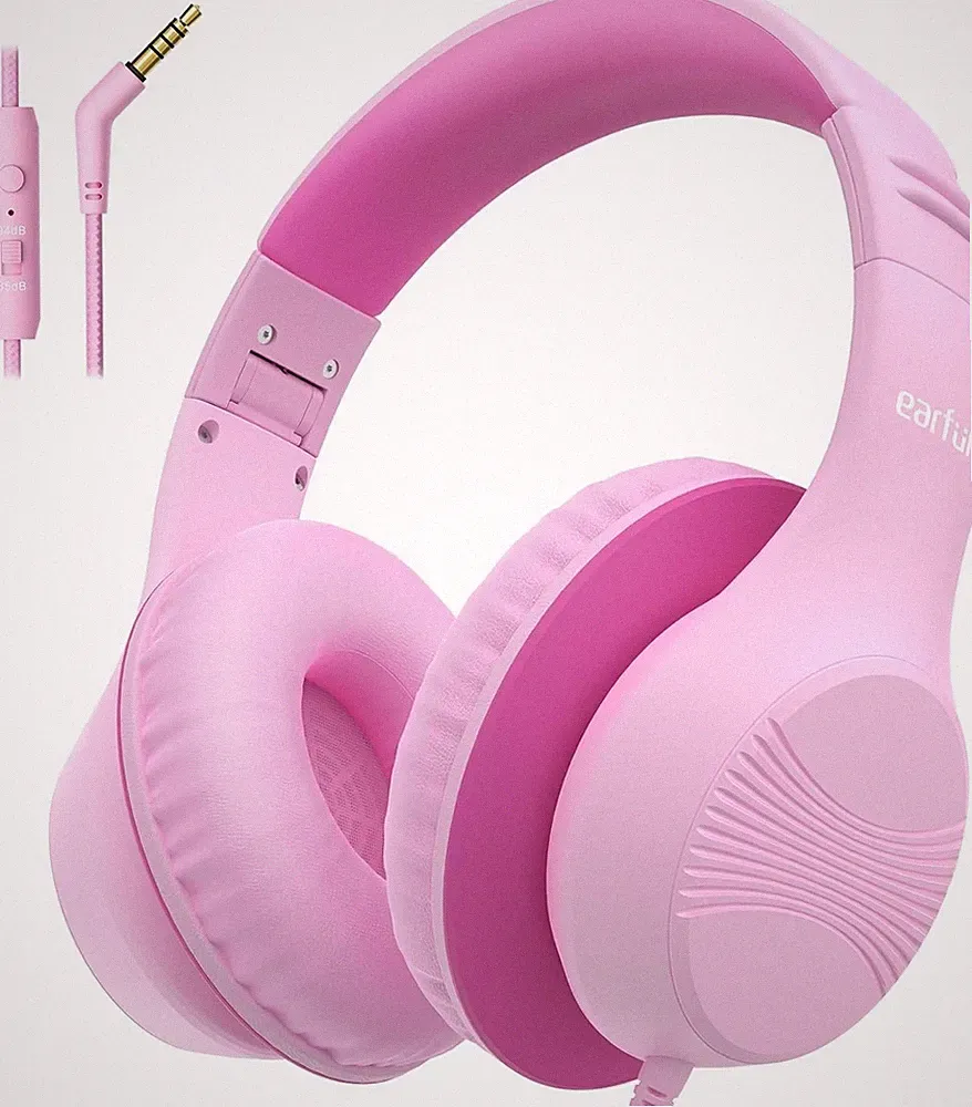 Rosa Kinder Kopfhörer Over-Ear, Lautstärkebegrenzung, 3.5mm Klinke