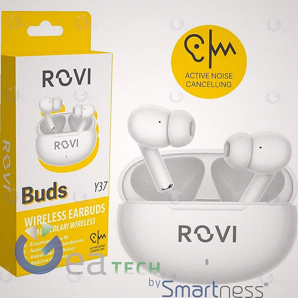 ROVI True Wireless Y37 Buds Kopfhörer Bluetooth Noise Cancelling Weiß