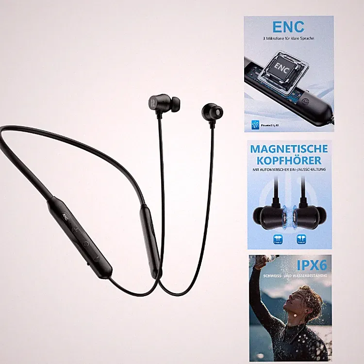 Rythflo WH04 In-Ear Bluetooth-Kopfhörer mit Aktiver Geräuschunterdrückung, 60