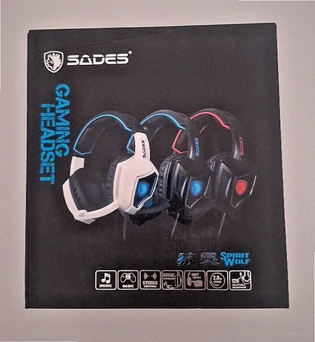 SADES Spirit Wolf Gaming Kopfhörer Over-Ear Headset mit Mikrofon USB Schwarz