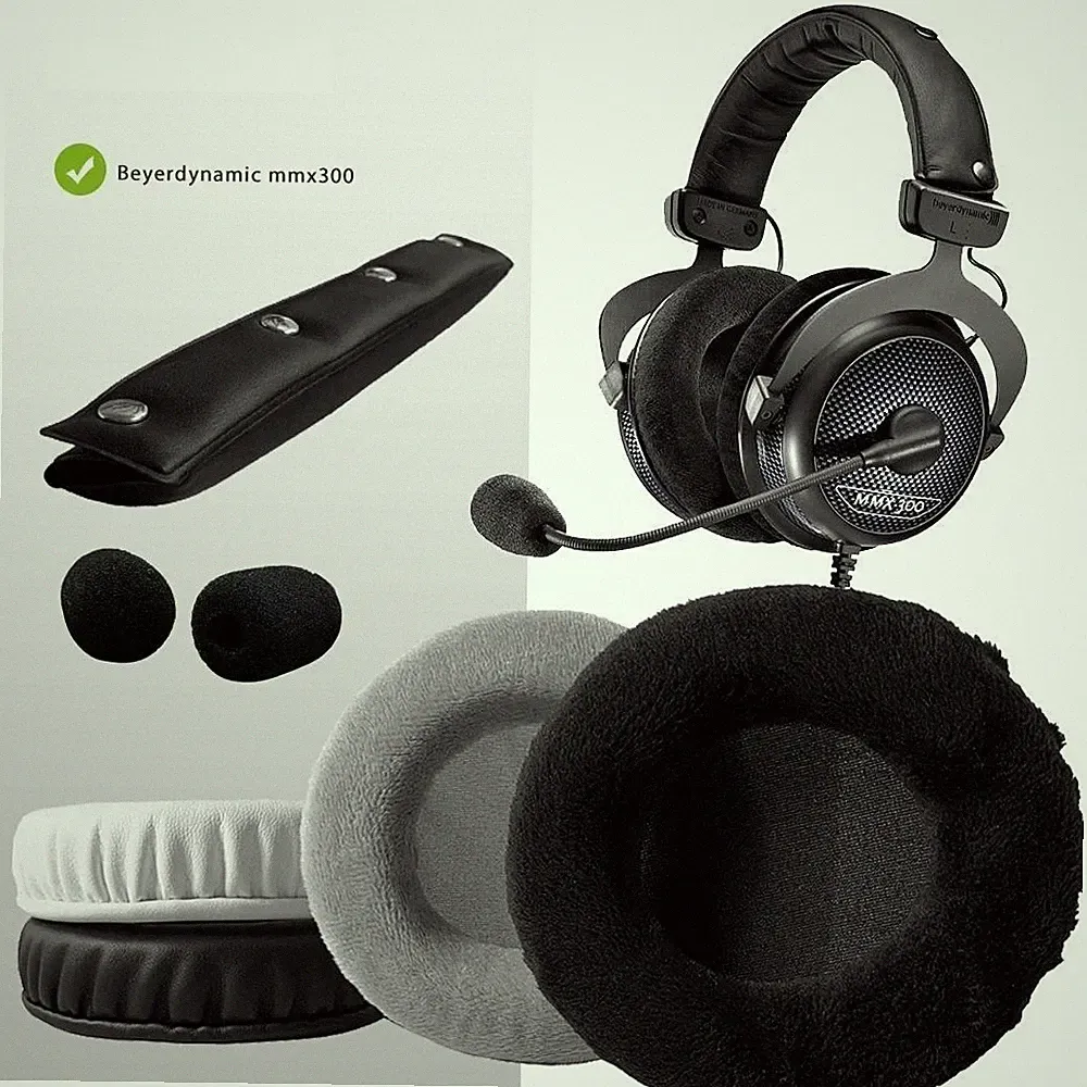 Samt Ersatzteile für Beyerdynamic mmx300 mmx-300 Ohrpolster Stirnband Ohrenschüt