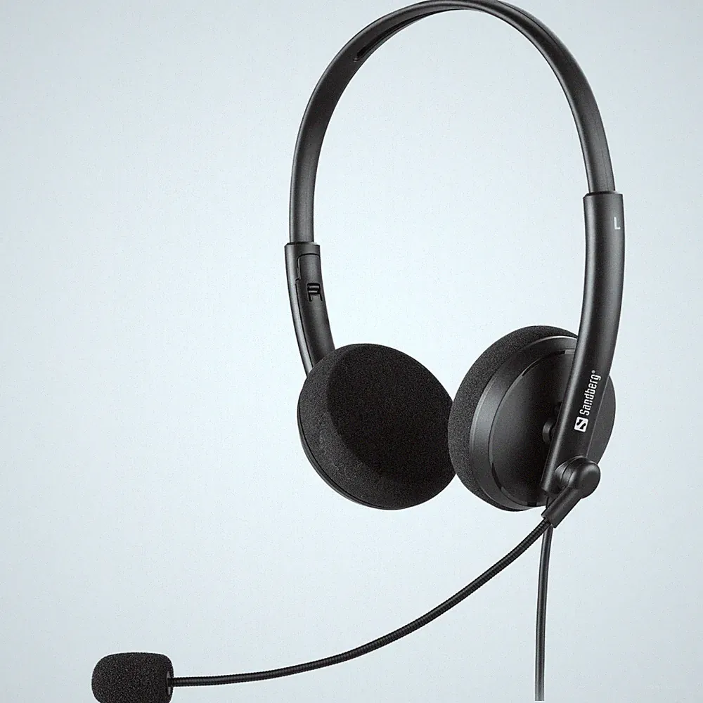 Sandberg MiniJack Office Headset kabelgebunden On-Ear Kopfhörer Mikrofonarm NEU