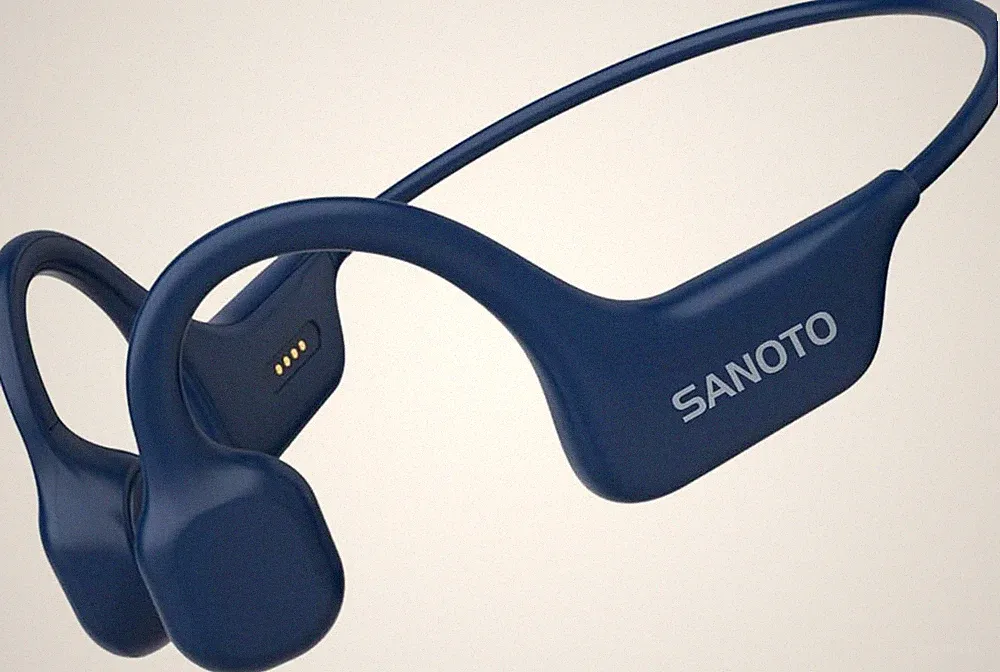 SANOTO Knochenschall Kopfhörer Bluetooth 5.3 Blau Open Ear Sport