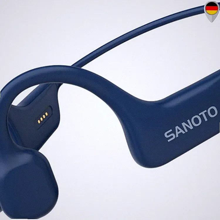 Sanoto Knochenschall Kopfhörer Bluetooth 5.3 Blau Wasserdicht