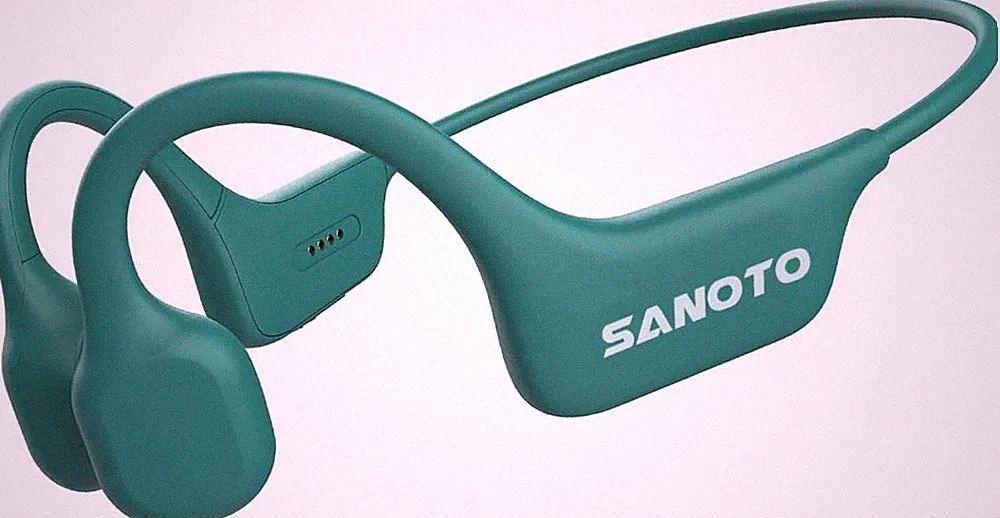 Sanoto Knochenschall Kopfhörer Bluetooth 5.3, Offenes Ohr, Sportkopfhörer, 29 g