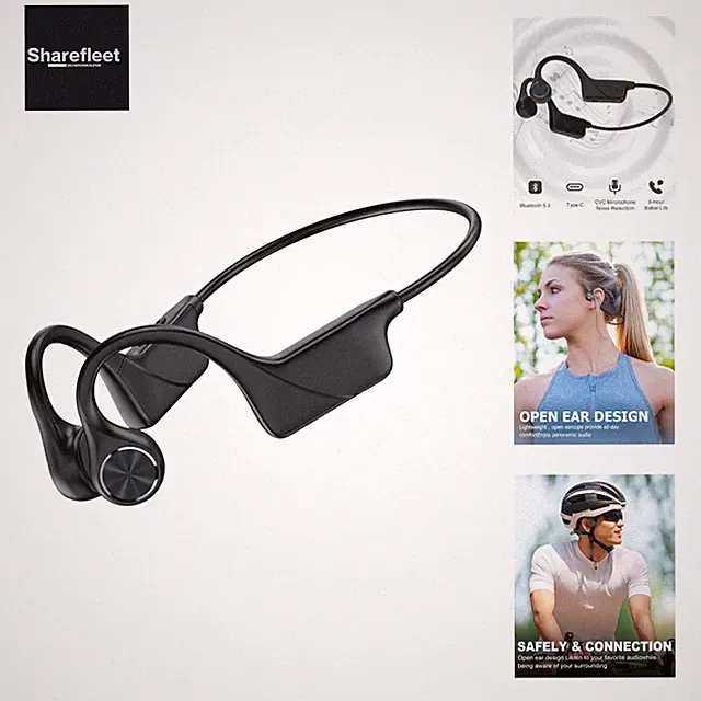 SANOTO Knochenschall Kopfhörer Bluetooth 5.3,Open Ear Kopfhörer Kabellos Bone...