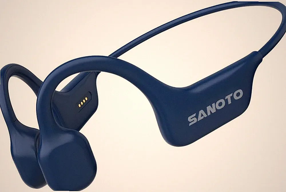 Sanoto Knochenschall Kopfhörer Bluetooth 5.3 Open Ear Sportkopfhörer Blau