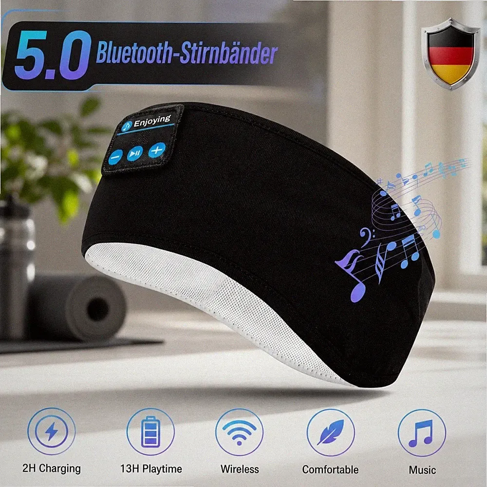 Schlaf Kopfhörer 5.0 Bluetooth Stirnband Kabellos Schlafmaske Musik Sport Yoga