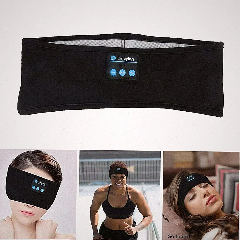 Schlaf Kopfhörer Bluetooth 5.0 Stirnband Kopfhörer Stereo Lautsprecher Schwarz