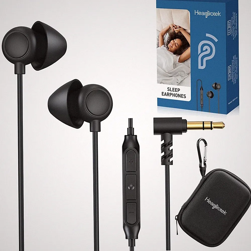 Schlaf-Ohrhörer, 2 Paar, In-Ear, Geräuschabschirmung, Mikrofon, 3,5mm Anschluss