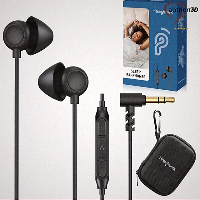 Schlaf Ohrhörer 2 Paar In-Ear Kopfhörer mit Mikrofon, Rauschunterdrückung, weich
