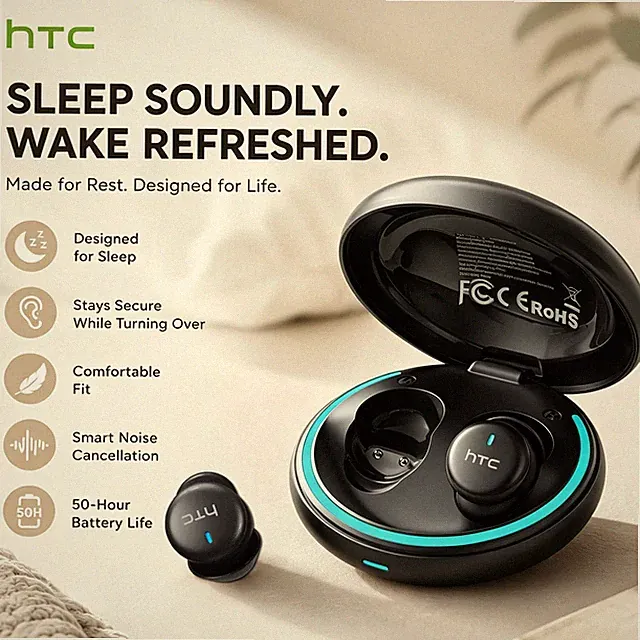 Schlaf-Ohrhörer HTC NE92 Bluetooth In-Ear Aktive Geräuschunterdrückung 30h Akku