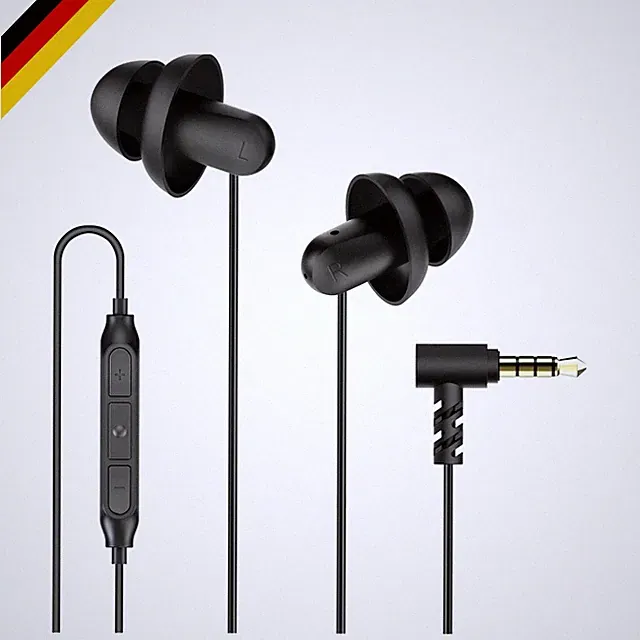 Schlaf-Ohrhörer Silikon, leicht, noise-cancelling, 3,5 mm, für Seitenschläfer