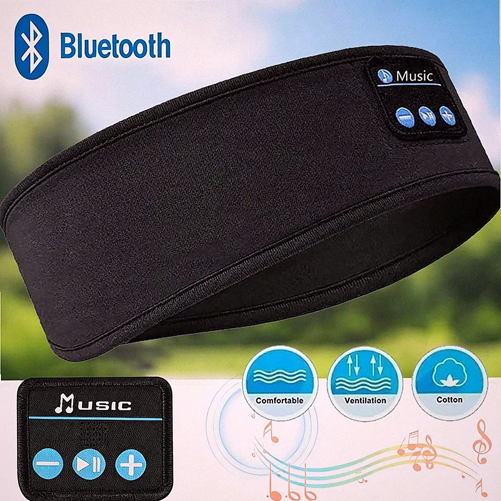 Schlafkopfhörer Bluetooth 5.0 Sport-Stirnband Elastisches Musik Audio Stirnband