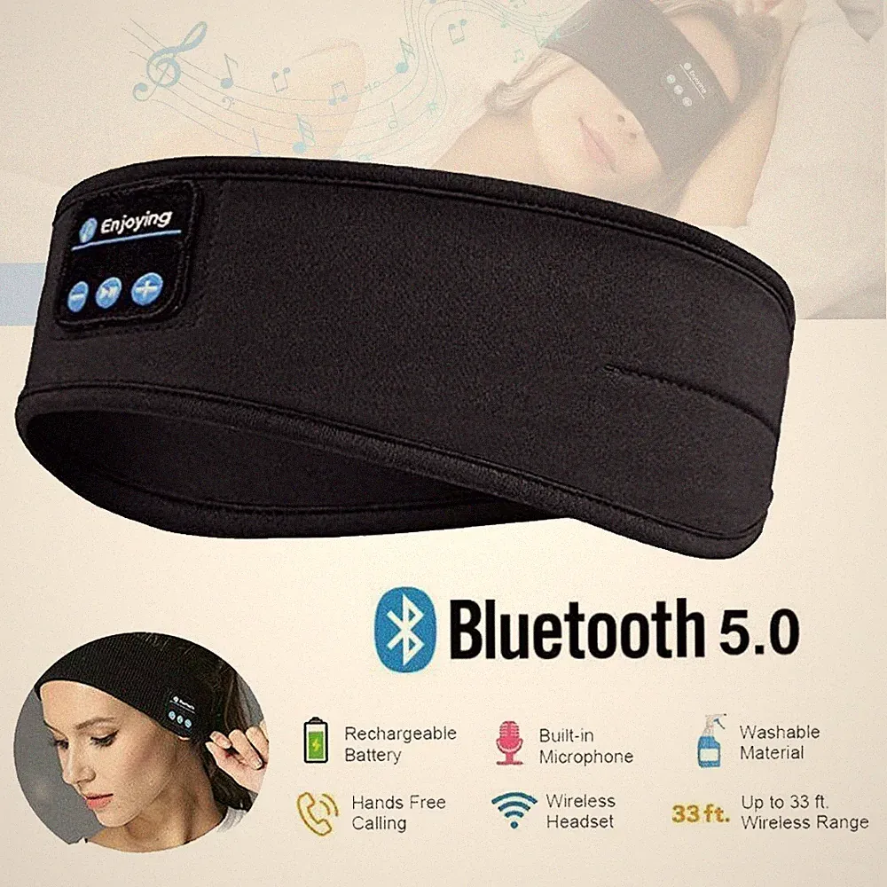 Schlafkopfhörer Bluetooth 5.0 Yoga Stirnband Kopfhörer Sportmusik-Kopfhörer DE