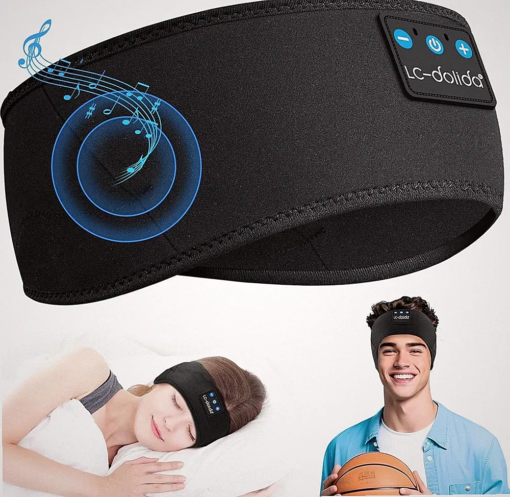 Schlafkopfhörer Bluetooth 5.4 für Seitenschläfer, Atmungsaktives Stirnband