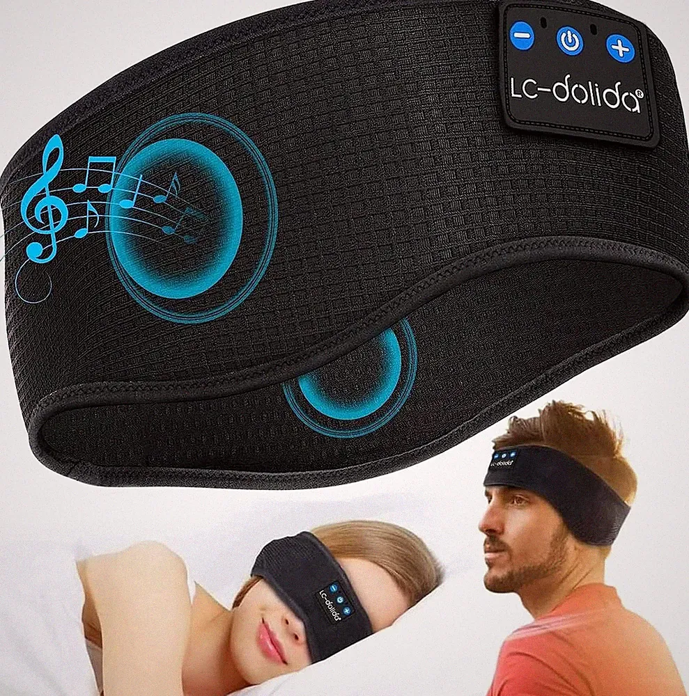 Schlafkopfhörer Bluetooth 5.4 für Seitenschläfer, Atmungsaktives Stirnband L