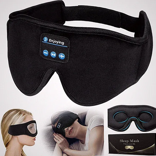 SchlafkopfhöRer Bluetooth,Kabellose 3D Schlafmaske Musik Augenmaske Ultraweiche