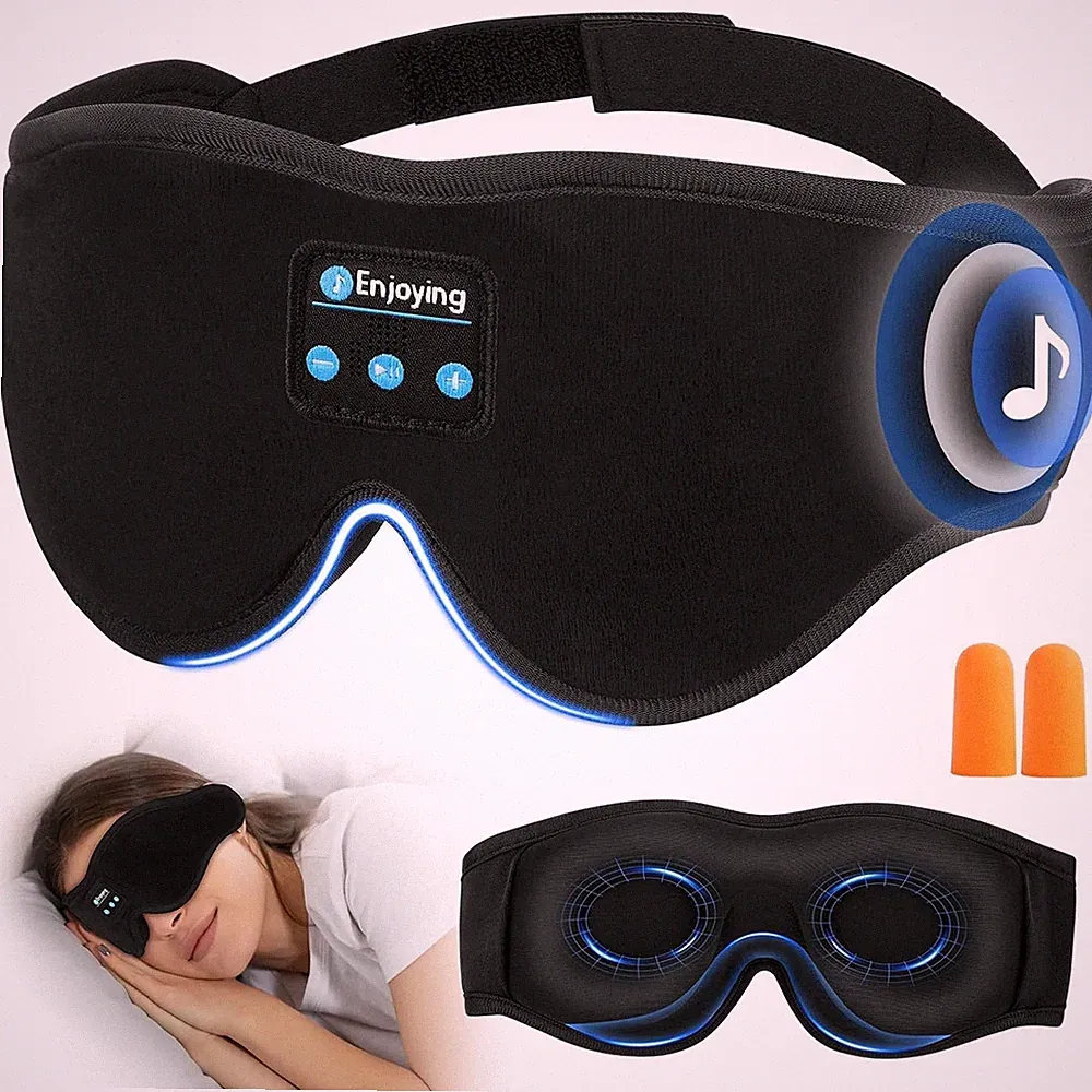 Schlafkopfhörer Bluetooth, Schlafmaske mit Kopfhörer, Schlafmaske