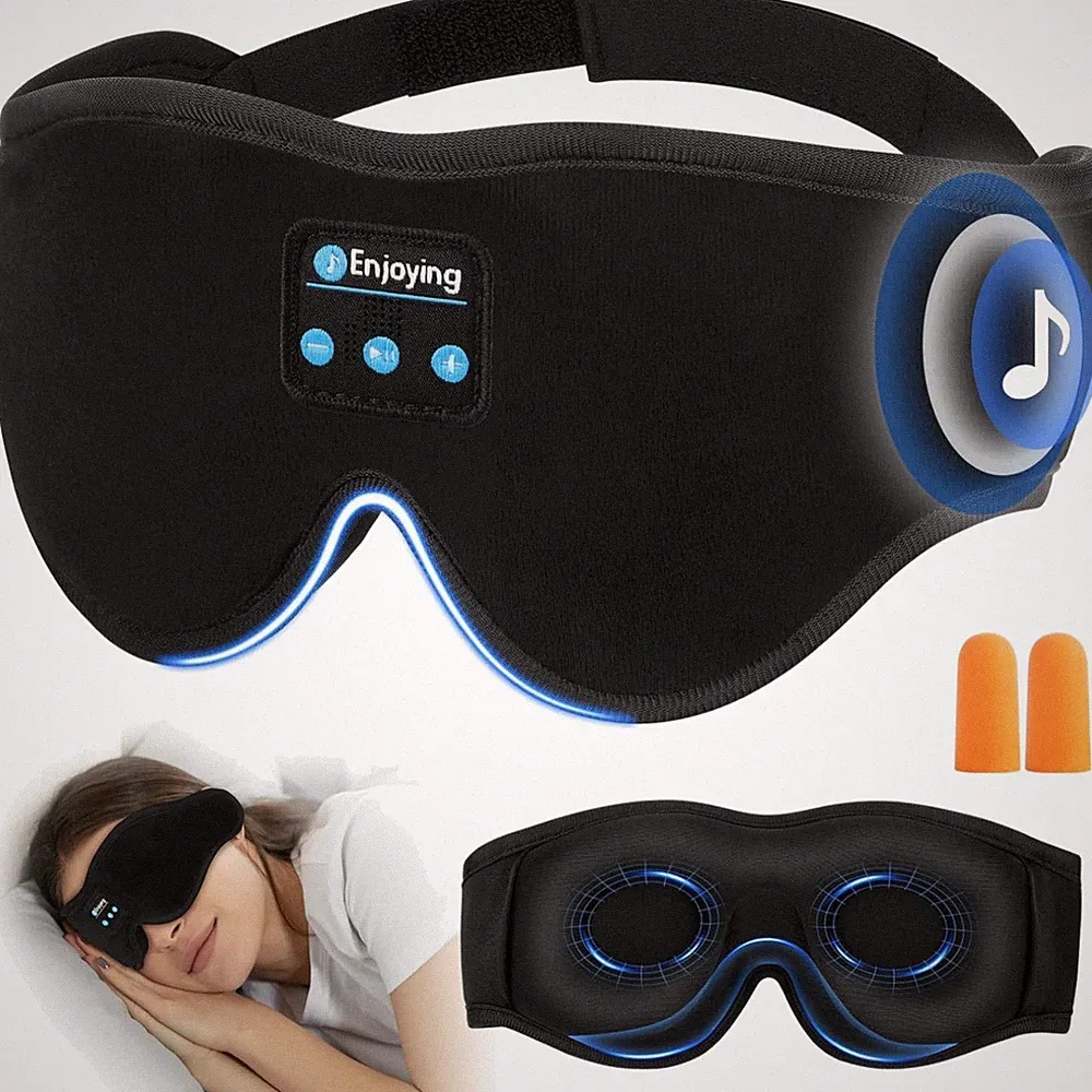 Schlafkopfhörer Bluetooth, Schlafmaske mit Kopfhörer, Schlafmaske Seitenschlä...