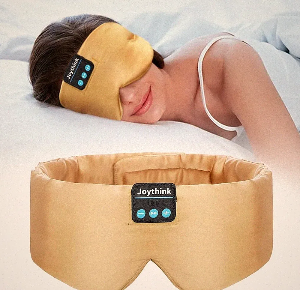 Schlafkopfhörer Bluetooth Schlafmaske Seide Weich Musik Augenmaske Kinder Gold