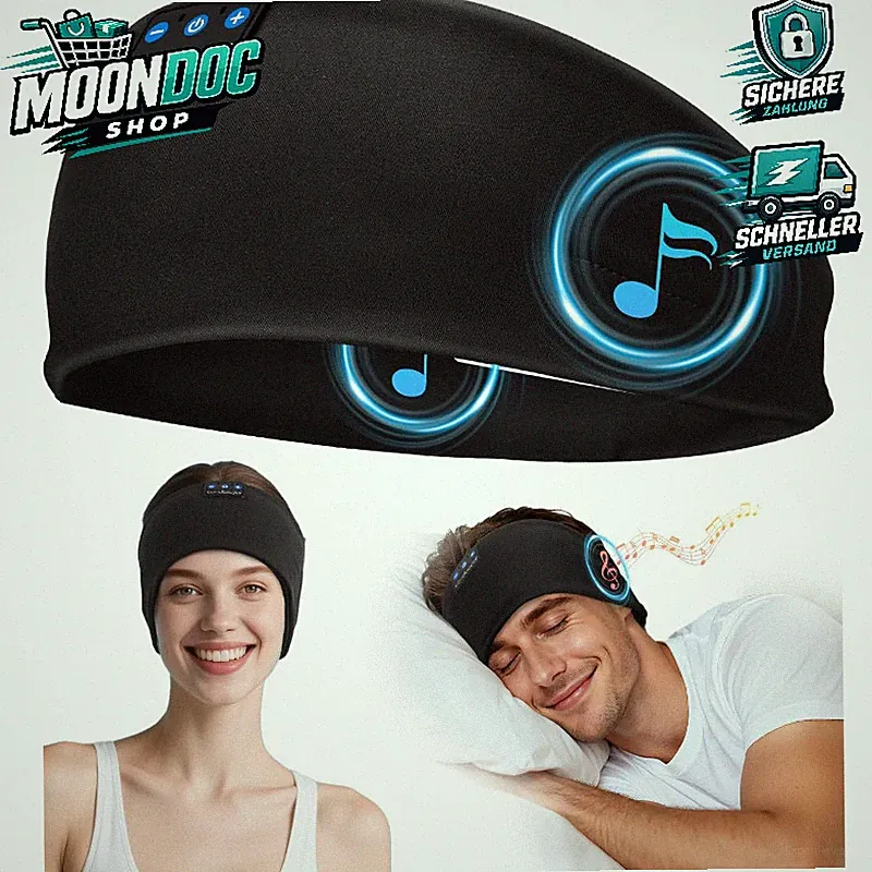 Schlafkopfhörer Bluetooth Stirnband HiFi-Stereo 15 Std Playtime für Sport Reisen