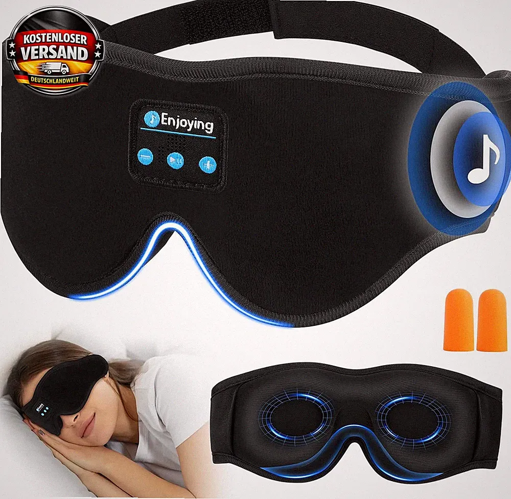 Schlafkopfhörer mit Maske Bluetooth 5.0 für seitenschläfer 10H Laufzeit