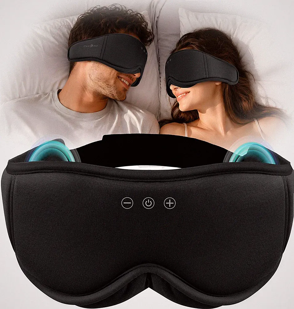Schlafmaske Kopfhörer 3D Bambus Baumwolle Bluetooth 5.4 16h Akku Reise Schlafen